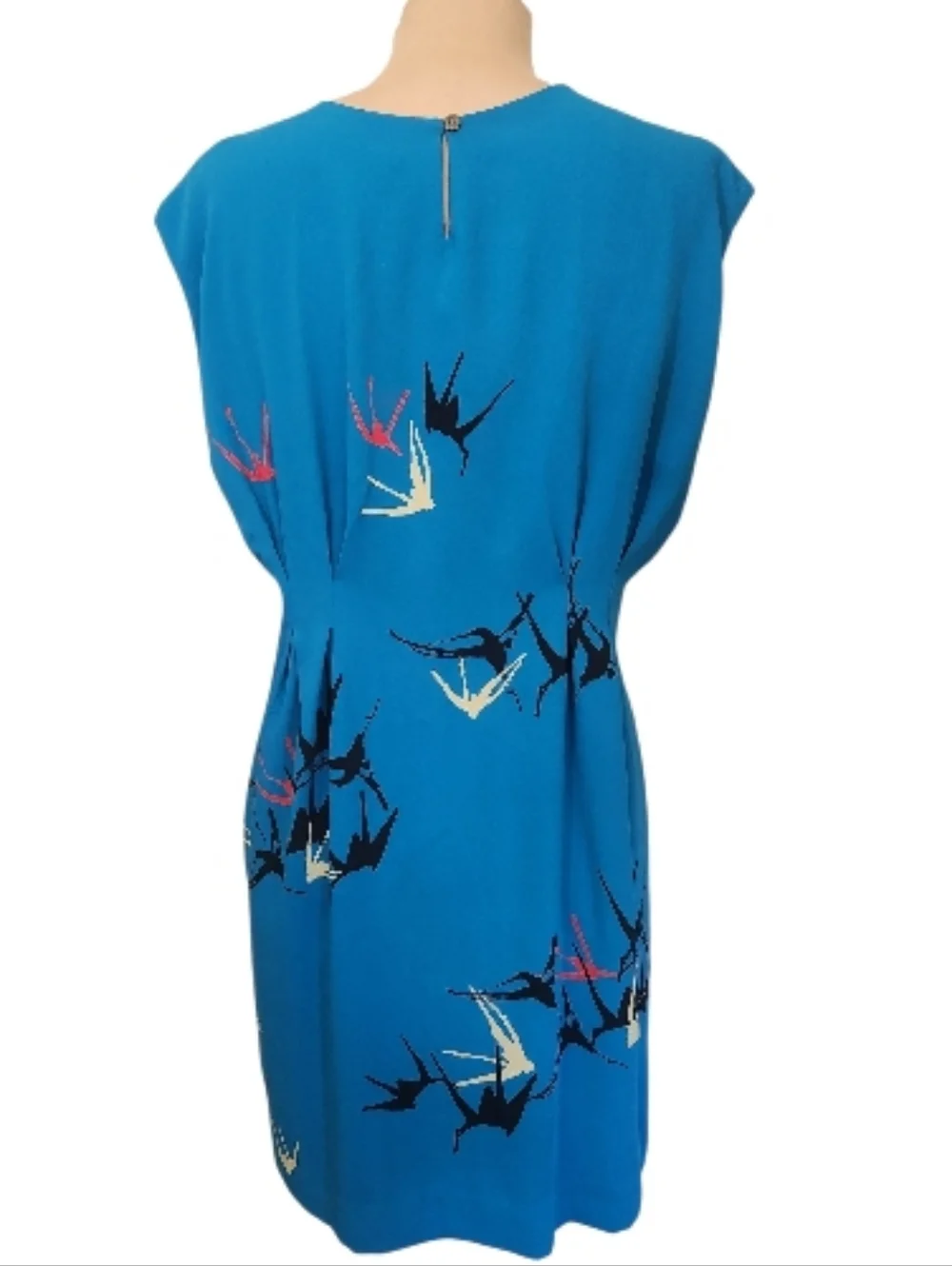 ANTHROPOLOGIE "Shadowbird Shift" Sariah Carson Teal Sleeveless Sheath Dress - 12 - Picture 9 of 15